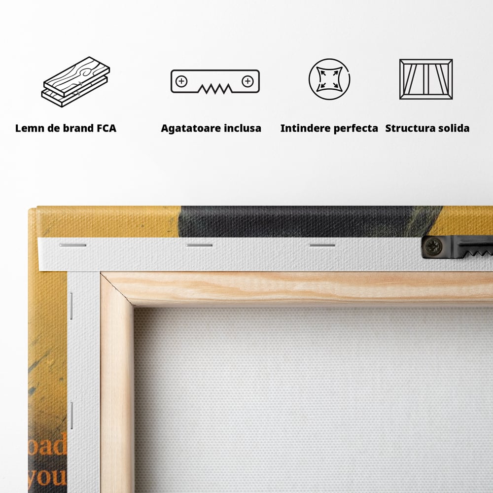 Tablou Canvas Premium, LuxCanva® Q1032, Calm sub Presiune, Determinare, Urban, Mesaj, Motivational, Forta, Ganduri, Caracter, Birou, Dormitor