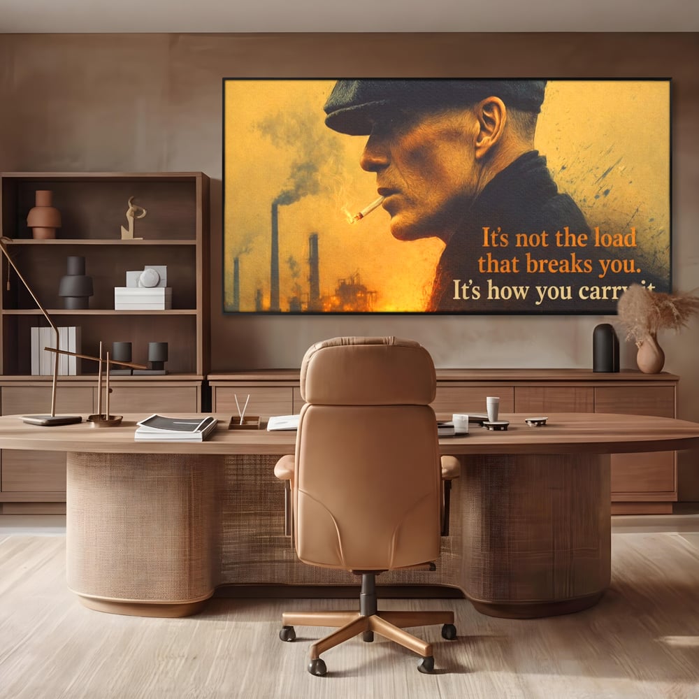 Tablou Canvas Premium, LuxCanva® Q1032, Calm sub Presiune, Determinare, Urban, Mesaj, Motivational, Forta, Ganduri, Caracter, Birou, Dormitor