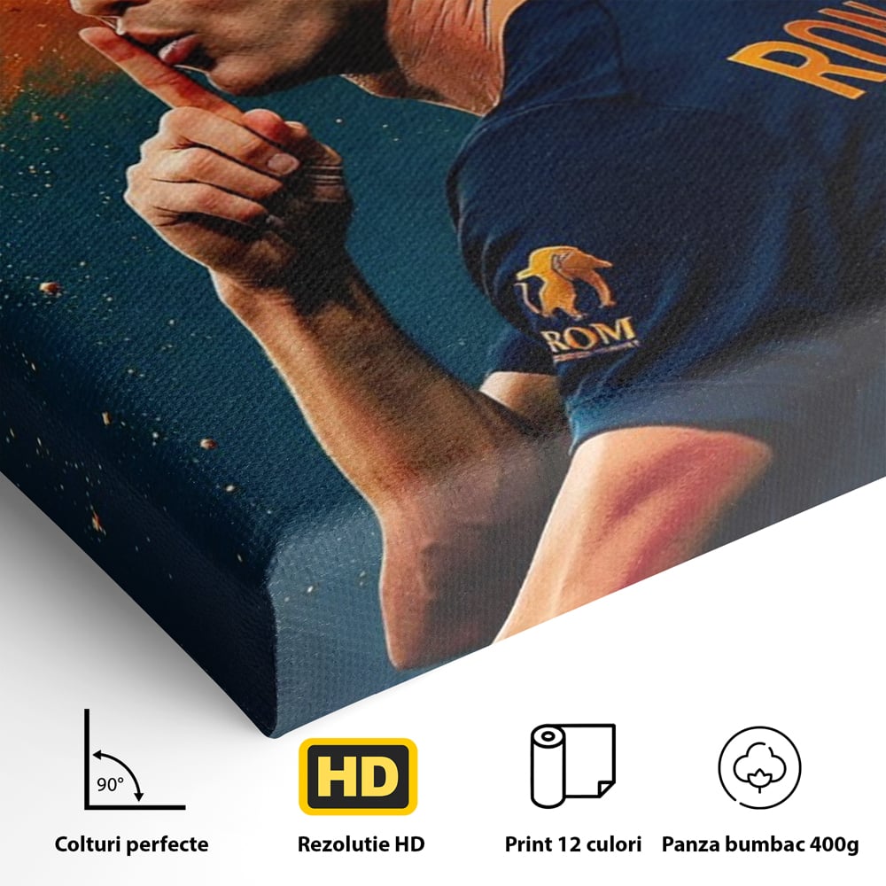 Tablou Canvas Premium, LuxCanva® Q1034, Suprematie Tacuta, Victorie, Ronaldo, Fotbal, Mesaj, Motivational, Succes, Campion, Birou, Dormitor