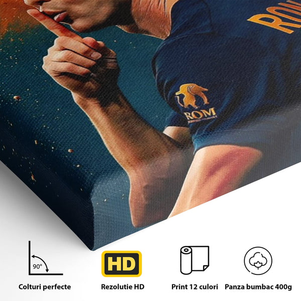 Tablou Canvas Premium, LuxCanva® Q1034, Suprematie Tacuta, Victorie, Ronaldo, Fotbal, Mesaj, Motivational, Succes, Campion, Birou, Dormitor