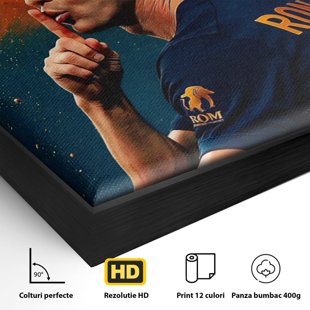 Tablou Canvas Premium, LuxCanva® Q1034, Suprematie Tacuta, Victorie, Ronaldo, Fotbal, Mesaj, Motivational, Succes, Campion, Birou, Dormitor