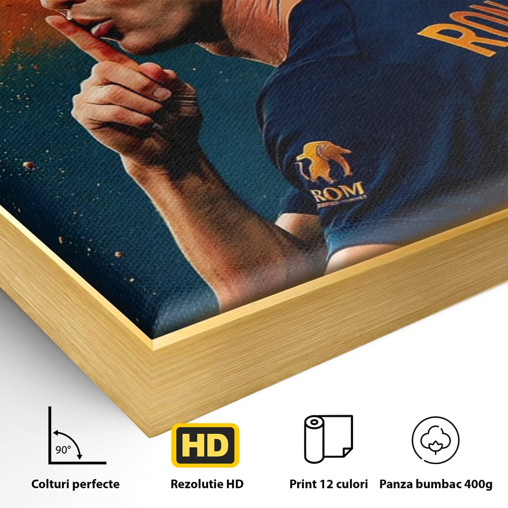 Tablou Canvas Premium, LuxCanva® Q1034, Suprematie Tacuta, Victorie, Ronaldo, Fotbal, Mesaj, Motivational, Succes, Campion, Birou, Dormitor