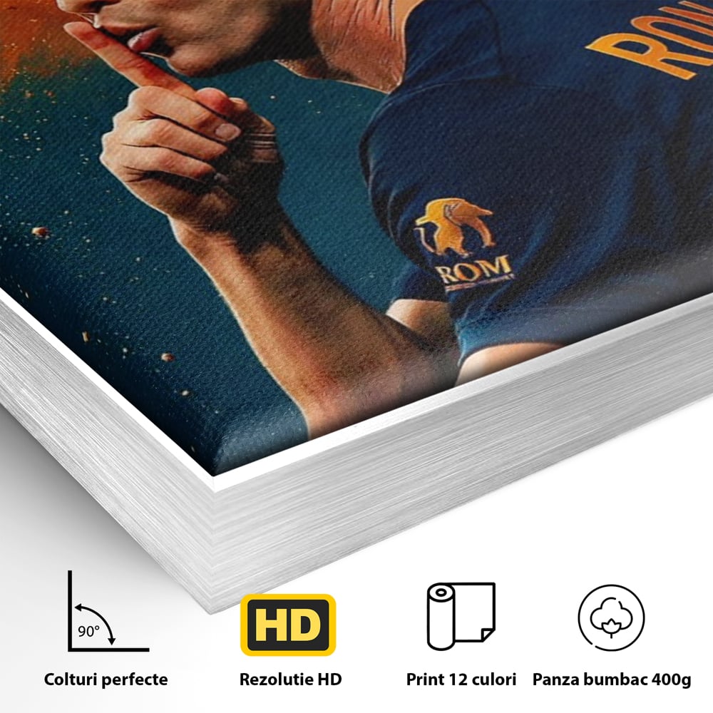 Tablou Canvas Premium, LuxCanva® Q1034, Suprematie Tacuta, Victorie, Ronaldo, Fotbal, Mesaj, Motivational, Succes, Campion, Birou, Dormitor