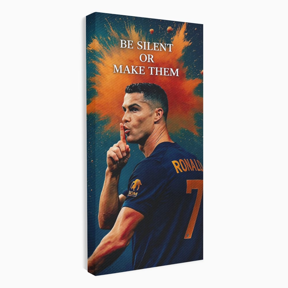 Tablou Canvas Premium, LuxCanva® Q1034, Suprematie Tacuta, Victorie, Ronaldo, Fotbal, Mesaj, Motivational, Succes, Campion, Birou, Dormitor