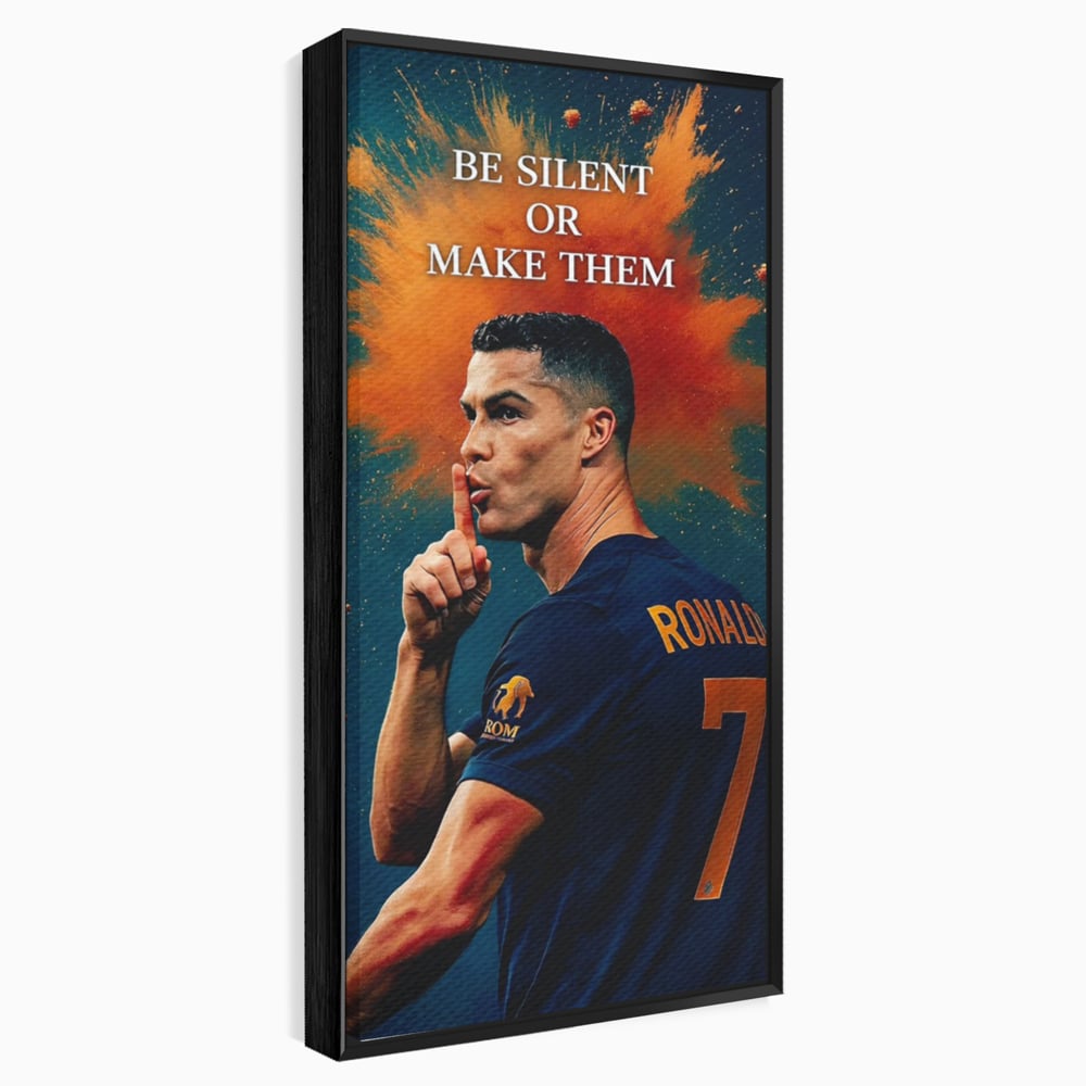 Tablou Canvas Premium, LuxCanva® Q1034, Suprematie Tacuta, Victorie, Ronaldo, Fotbal, Mesaj, Motivational, Succes, Campion, Birou, Dormitor