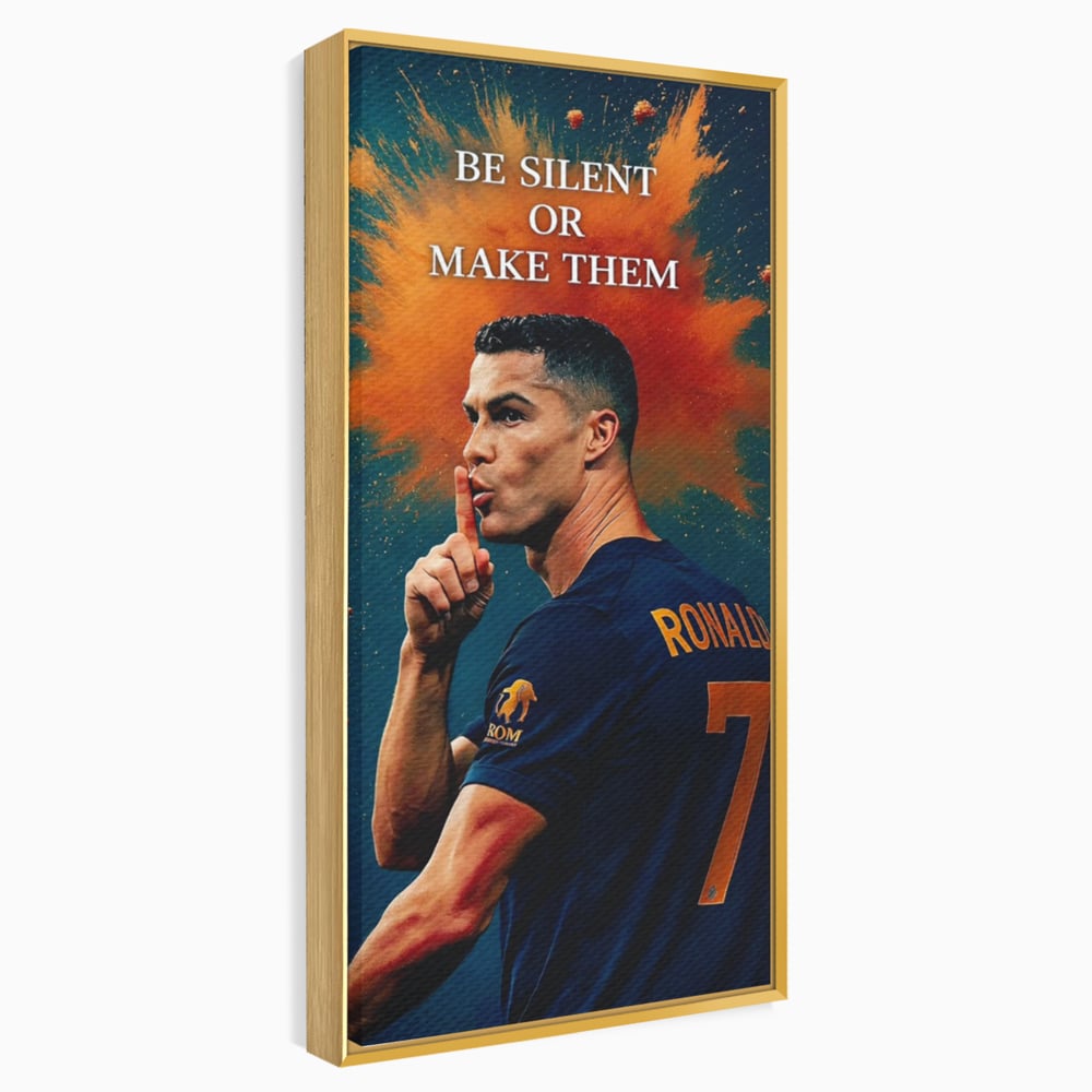 Tablou Canvas Premium, LuxCanva® Q1034, Suprematie Tacuta, Victorie, Ronaldo, Fotbal, Mesaj, Motivational, Succes, Campion, Birou, Dormitor