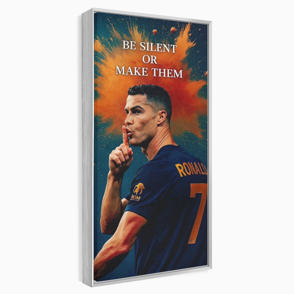 Tablou Canvas Premium, LuxCanva® Q1034, Suprematie Tacuta, Victorie, Ronaldo, Fotbal, Mesaj, Motivational, Succes, Campion, Birou, Dormitor