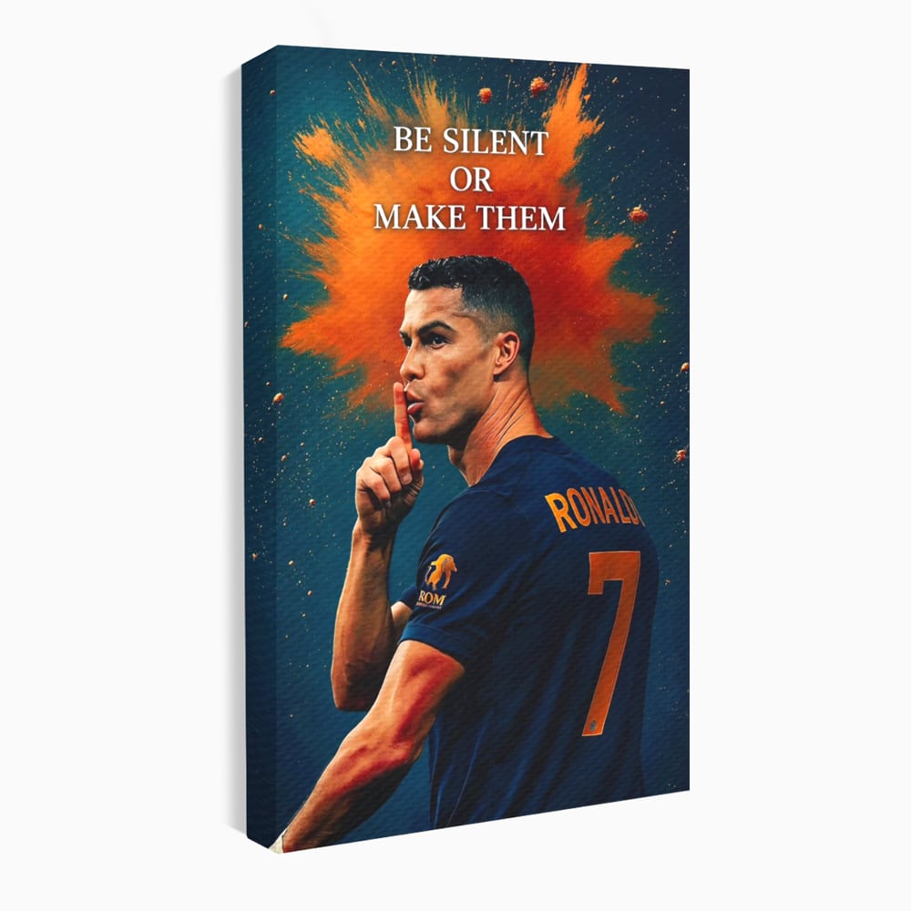 Tablou Canvas Premium, LuxCanva® Q1034, Suprematie Tacuta, Victorie, Ronaldo, Fotbal, Mesaj, Motivational, Succes, Campion, Birou, Dormitor
