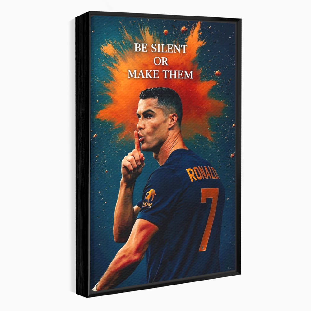 Tablou Canvas Premium, LuxCanva® Q1034, Suprematie Tacuta, Victorie, Ronaldo, Fotbal, Mesaj, Motivational, Succes, Campion, Birou, Dormitor