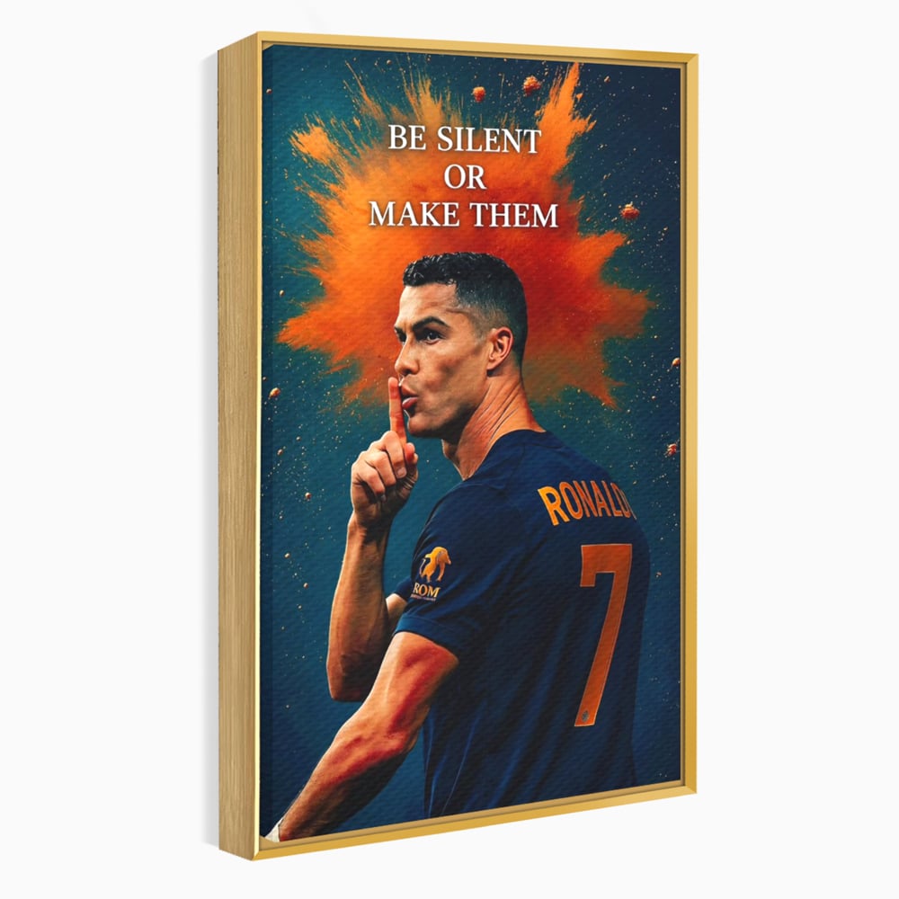 Tablou Canvas Premium, LuxCanva® Q1034, Suprematie Tacuta, Victorie, Ronaldo, Fotbal, Mesaj, Motivational, Succes, Campion, Birou, Dormitor