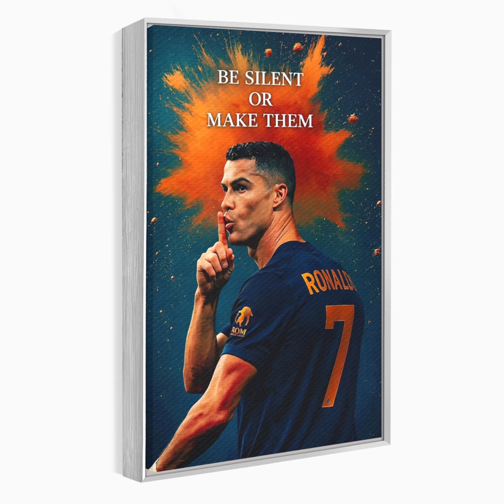 Tablou Canvas Premium, LuxCanva® Q1034, Suprematie Tacuta, Victorie, Ronaldo, Fotbal, Mesaj, Motivational, Succes, Campion, Birou, Dormitor