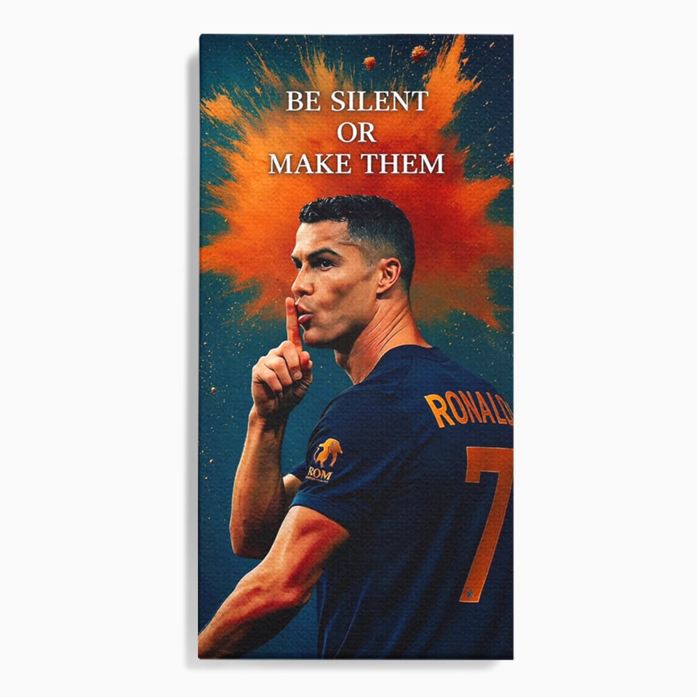 Tablou Canvas Premium, LuxCanva® Q1034, Suprematie Tacuta, Victorie, Ronaldo, Fotbal, Mesaj, Motivational, Succes, Campion, Birou, Dormitor
