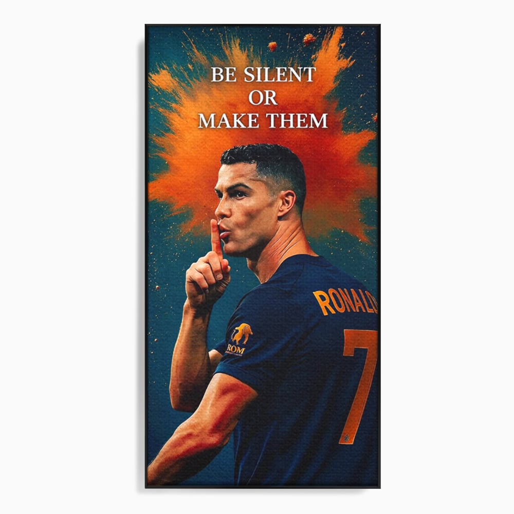 Tablou Canvas Premium, LuxCanva® Q1034, Suprematie Tacuta, Victorie, Ronaldo, Fotbal, Mesaj, Motivational, Succes, Campion, Birou, Dormitor