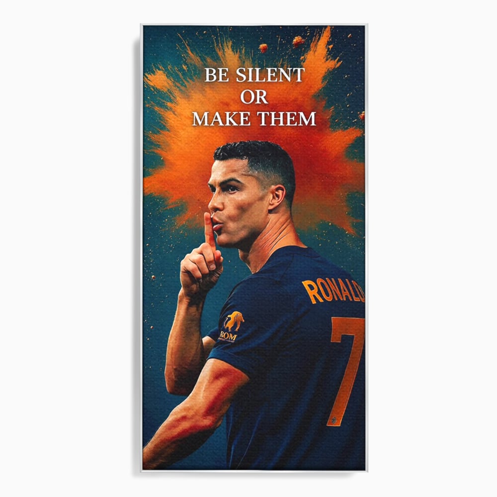 Tablou Canvas Premium, LuxCanva® Q1034, Suprematie Tacuta, Victorie, Ronaldo, Fotbal, Mesaj, Motivational, Succes, Campion, Birou, Dormitor