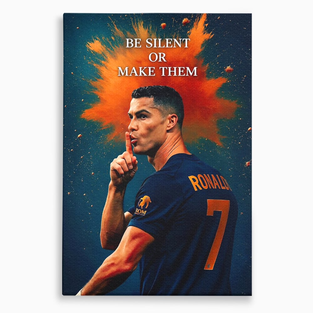 Tablou Canvas Premium, LuxCanva® Q1034, Suprematie Tacuta, Victorie, Ronaldo, Fotbal, Mesaj, Motivational, Succes, Campion, Birou, Dormitor