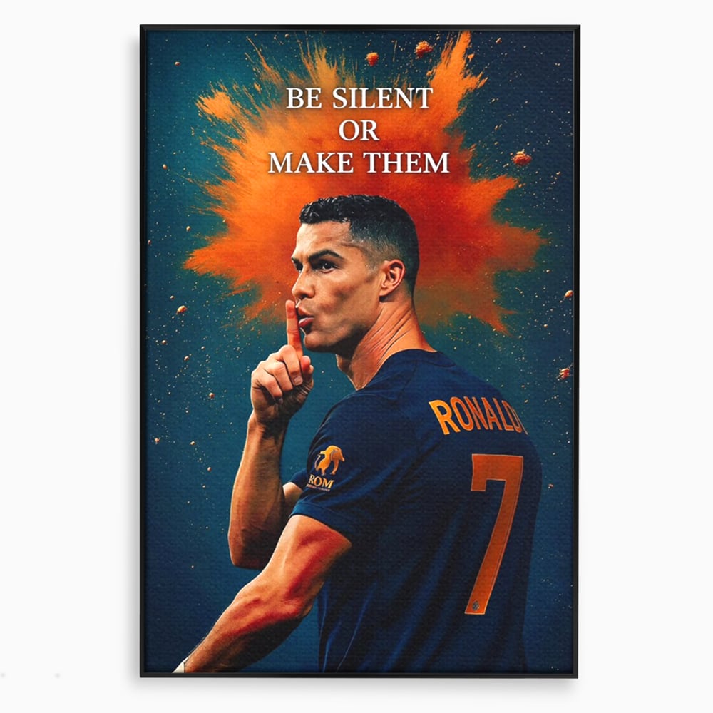 Tablou Canvas Premium, LuxCanva® Q1034, Suprematie Tacuta, Victorie, Ronaldo, Fotbal, Mesaj, Motivational, Succes, Campion, Birou, Dormitor