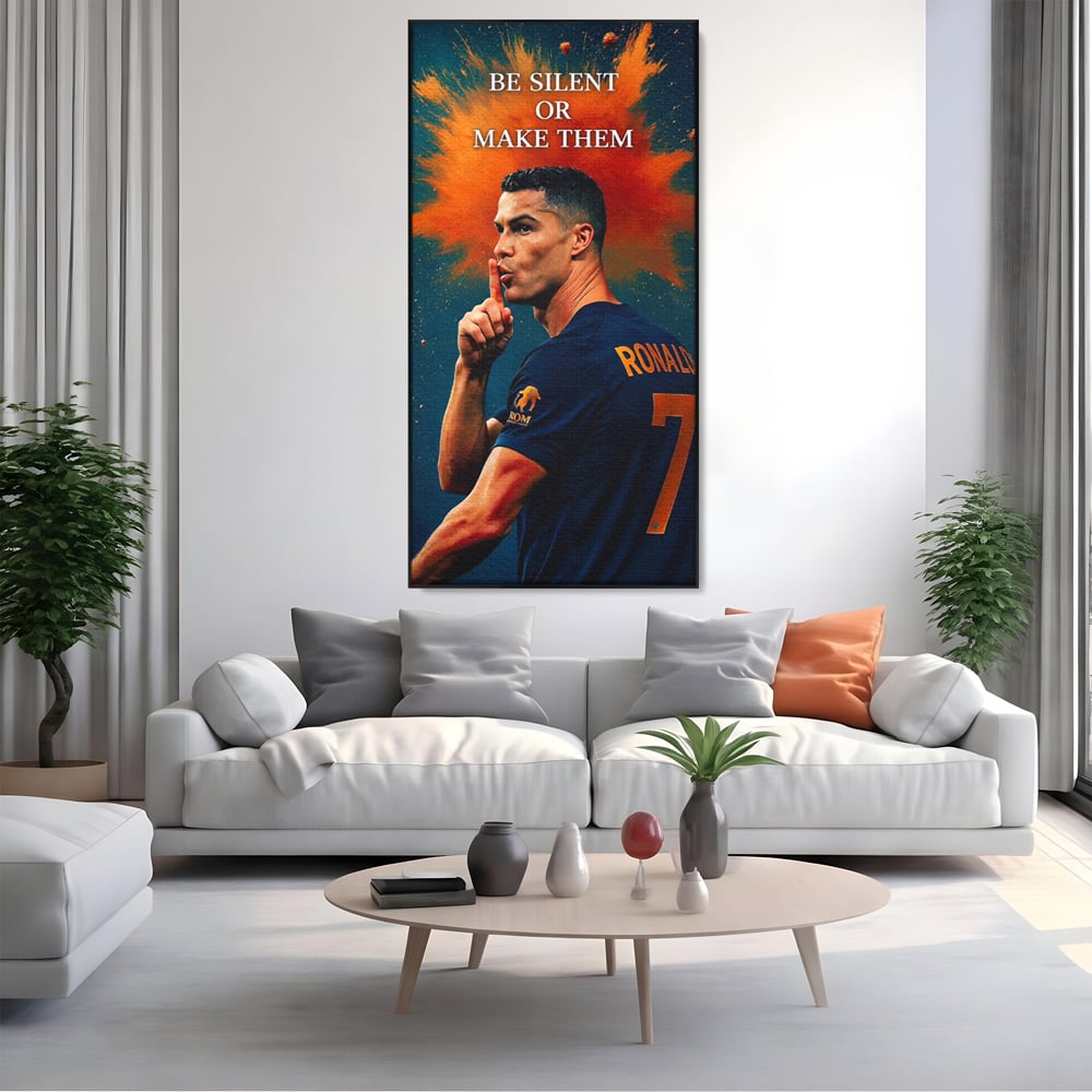 Tablou Canvas Premium, LuxCanva® Q1034, Suprematie Tacuta, Victorie, Ronaldo, Fotbal, Mesaj, Motivational, Succes, Campion, Birou, Dormitor