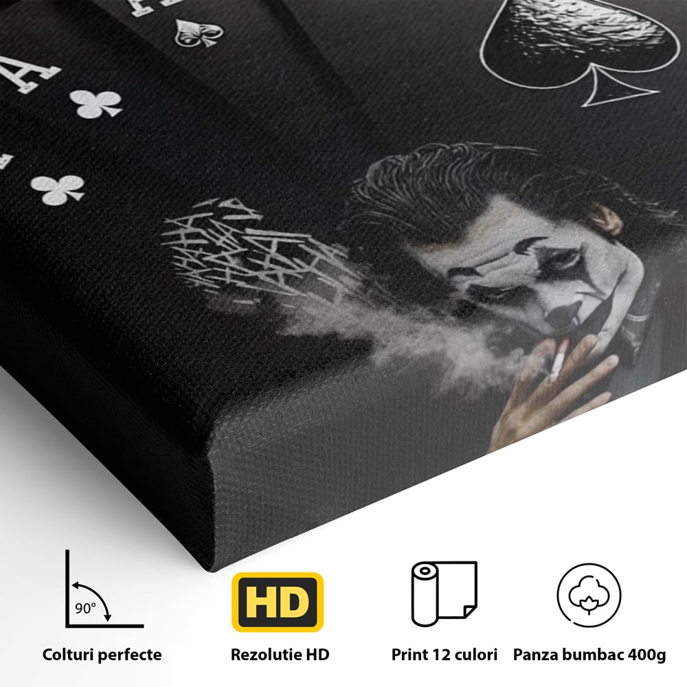 Tablou Canvas Premium, LuxCanva® Q1035, Cartile Destinului, Joc, Transformare, Carti, Poker, Joker, Noroc, Risc, Decizie, Birou, Dormitor