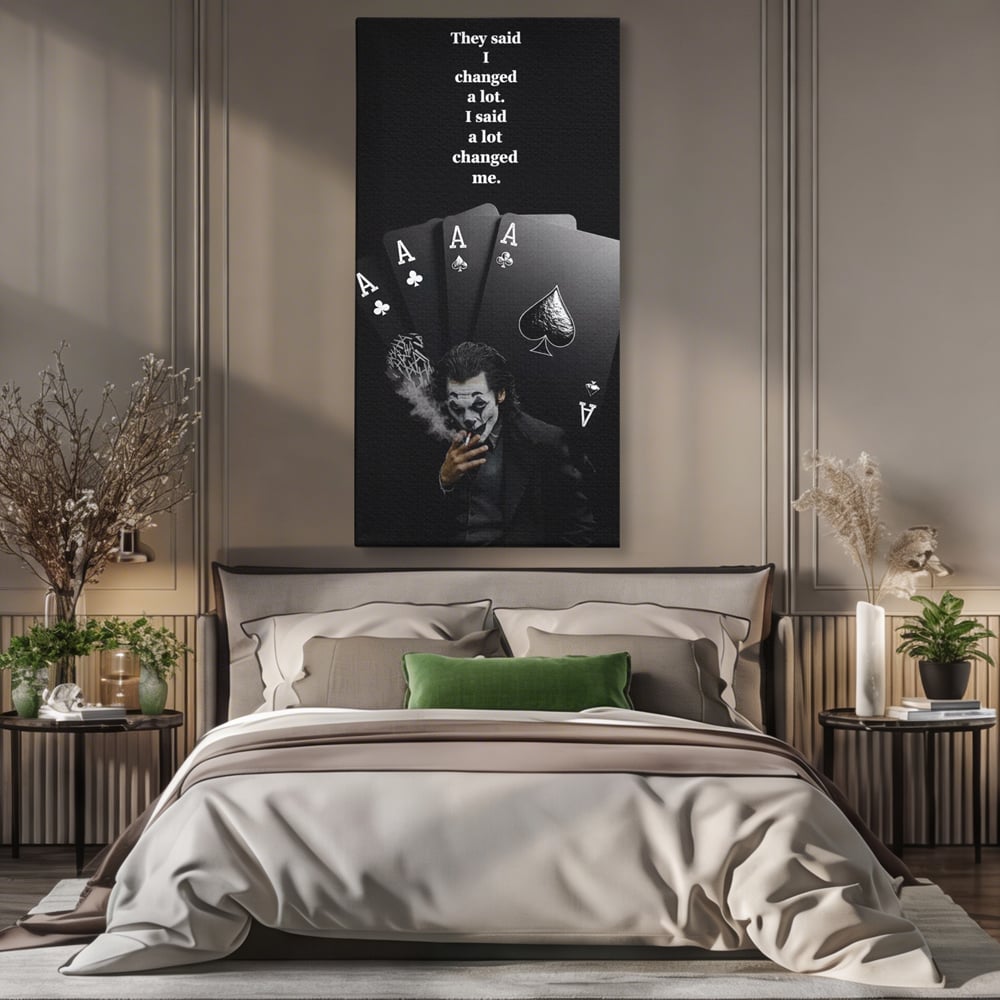 Tablou Canvas Premium, LuxCanva® Q1035, Cartile Destinului, Joc, Transformare, Carti, Poker, Joker, Noroc, Risc, Decizie, Birou, Dormitor