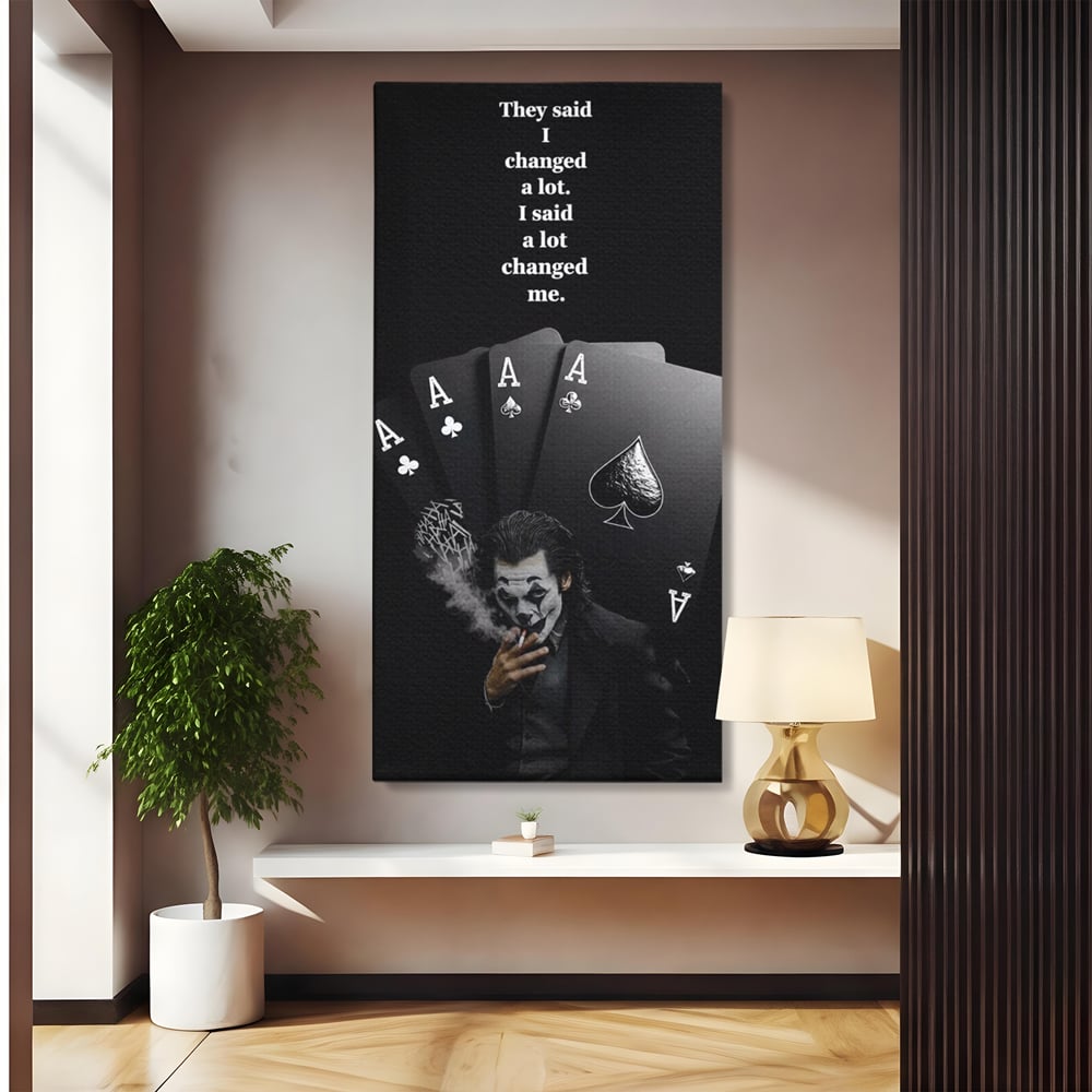 Tablou Canvas Premium, LuxCanva® Q1035, Cartile Destinului, Joc, Transformare, Carti, Poker, Joker, Noroc, Risc, Decizie, Birou, Dormitor