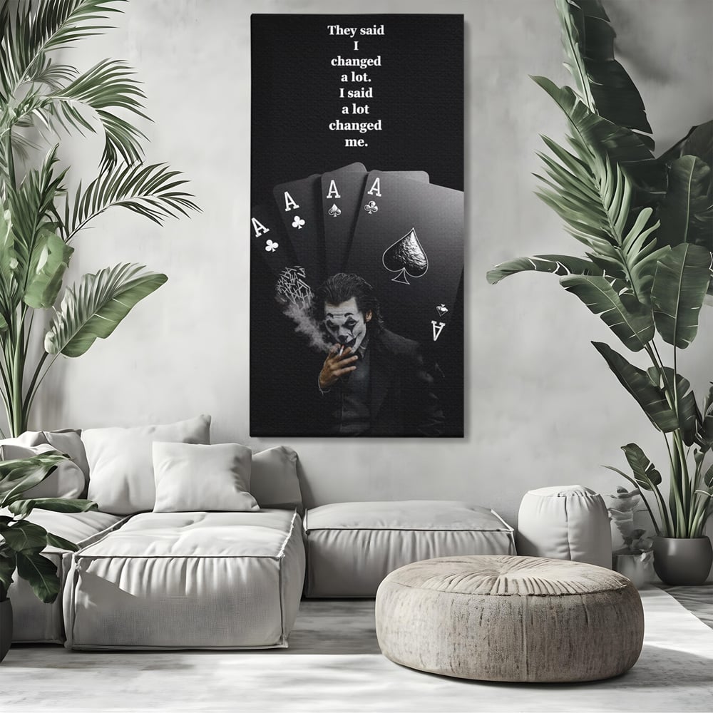 Tablou Canvas Premium, LuxCanva® Q1035, Cartile Destinului, Joc, Transformare, Carti, Poker, Joker, Noroc, Risc, Decizie, Birou, Dormitor