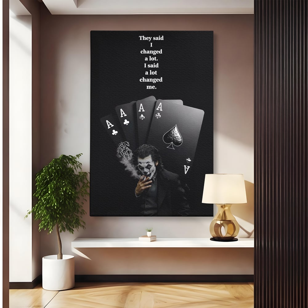 Tablou Canvas Premium, LuxCanva® Q1035, Cartile Destinului, Joc, Transformare, Carti, Poker, Joker, Noroc, Risc, Decizie, Birou, Dormitor