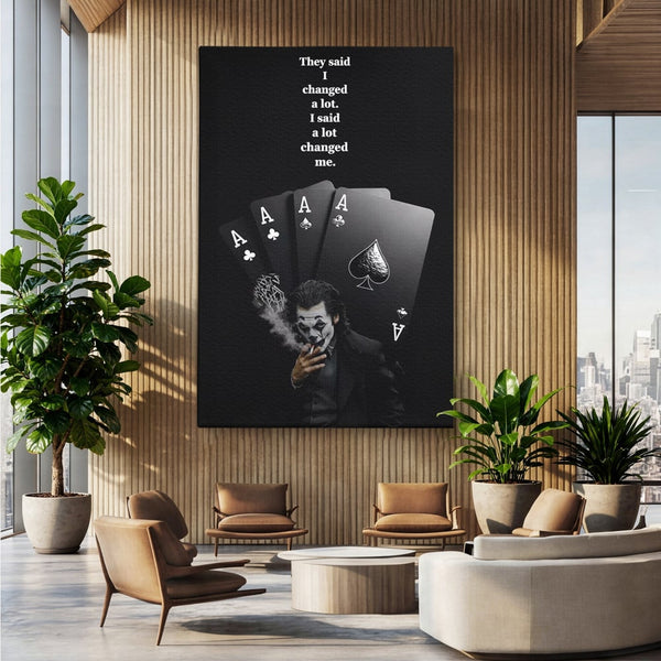 Tablou Canvas Premium, LuxCanva® Q1035, Cartile Destinului, Joc, Transformare, Carti, Poker, Joker, Noroc, Risc, Decizie, Birou, Dormitor