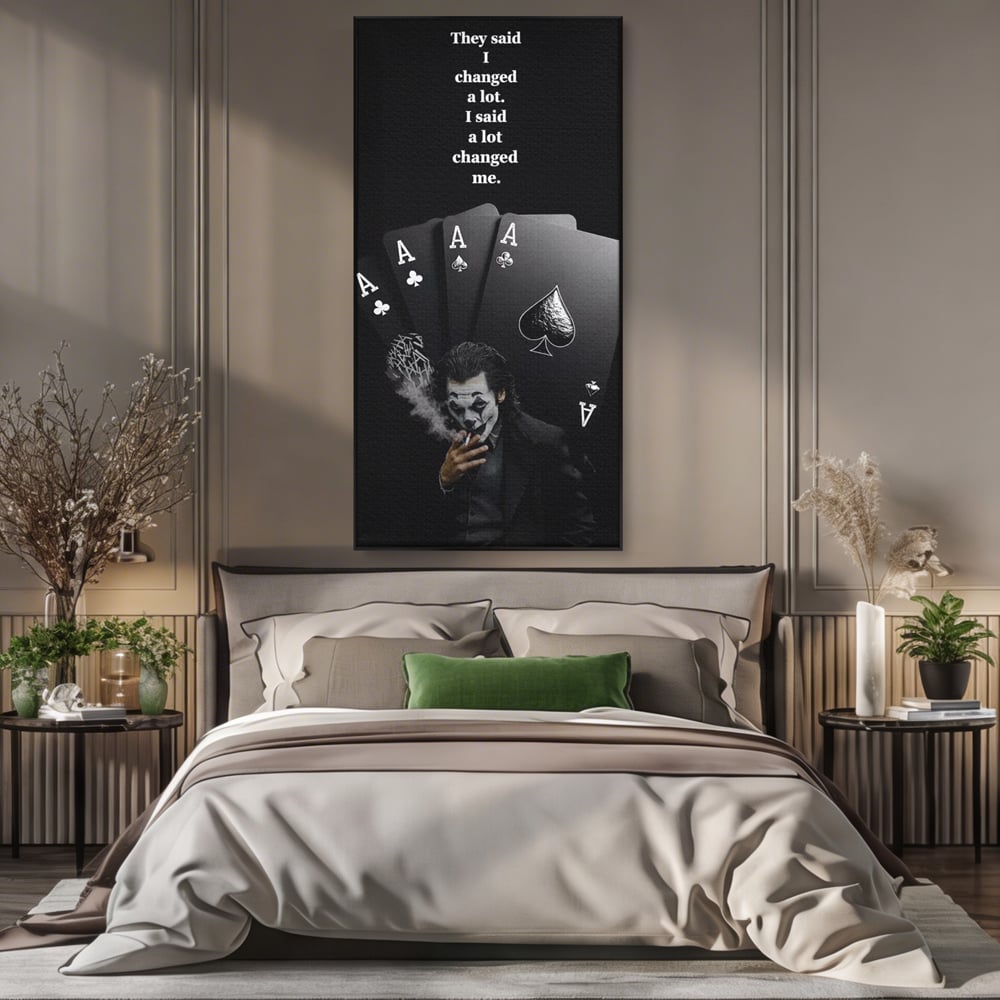 Tablou Canvas Premium, LuxCanva® Q1035, Cartile Destinului, Joc, Transformare, Carti, Poker, Joker, Noroc, Risc, Decizie, Birou, Dormitor