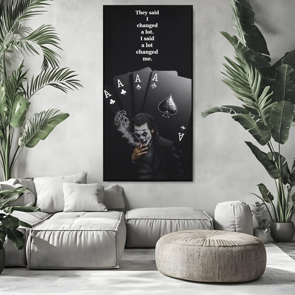 Tablou Canvas Premium, LuxCanva® Q1035, Cartile Destinului, Joc, Transformare, Carti, Poker, Joker, Noroc, Risc, Decizie, Birou, Dormitor
