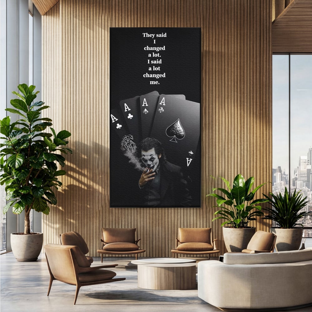 Tablou Canvas Premium, LuxCanva® Q1035, Cartile Destinului, Joc, Transformare, Carti, Poker, Joker, Noroc, Risc, Decizie, Birou, Dormitor