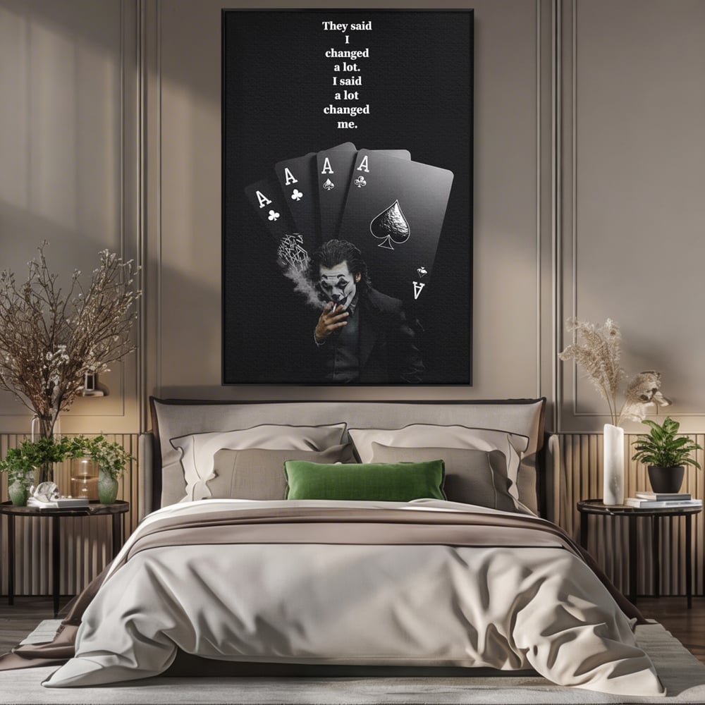Tablou Canvas Premium, LuxCanva® Q1035, Cartile Destinului, Joc, Transformare, Carti, Poker, Joker, Noroc, Risc, Decizie, Birou, Dormitor