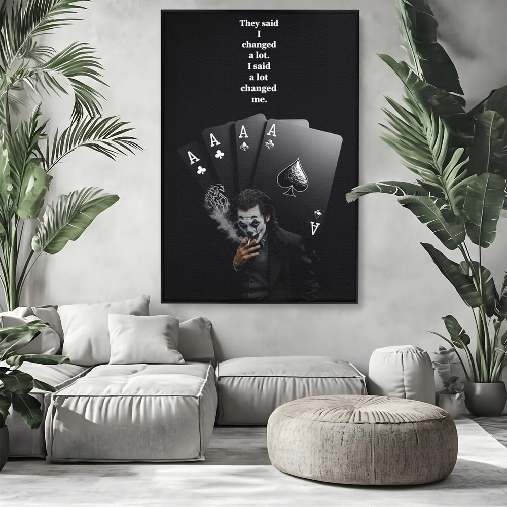 Tablou Canvas Premium, LuxCanva® Q1035, Cartile Destinului, Joc, Transformare, Carti, Poker, Joker, Noroc, Risc, Decizie, Birou, Dormitor