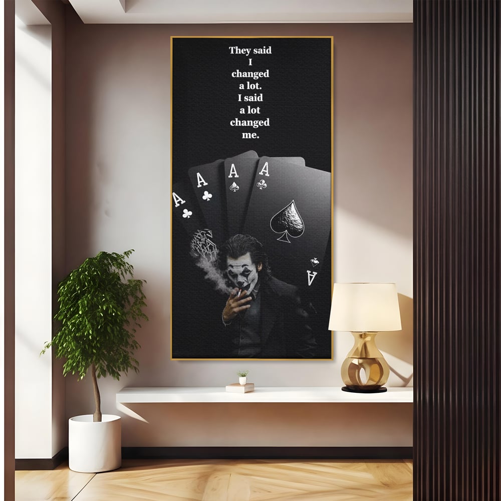 Tablou Canvas Premium, LuxCanva® Q1035, Cartile Destinului, Joc, Transformare, Carti, Poker, Joker, Noroc, Risc, Decizie, Birou, Dormitor