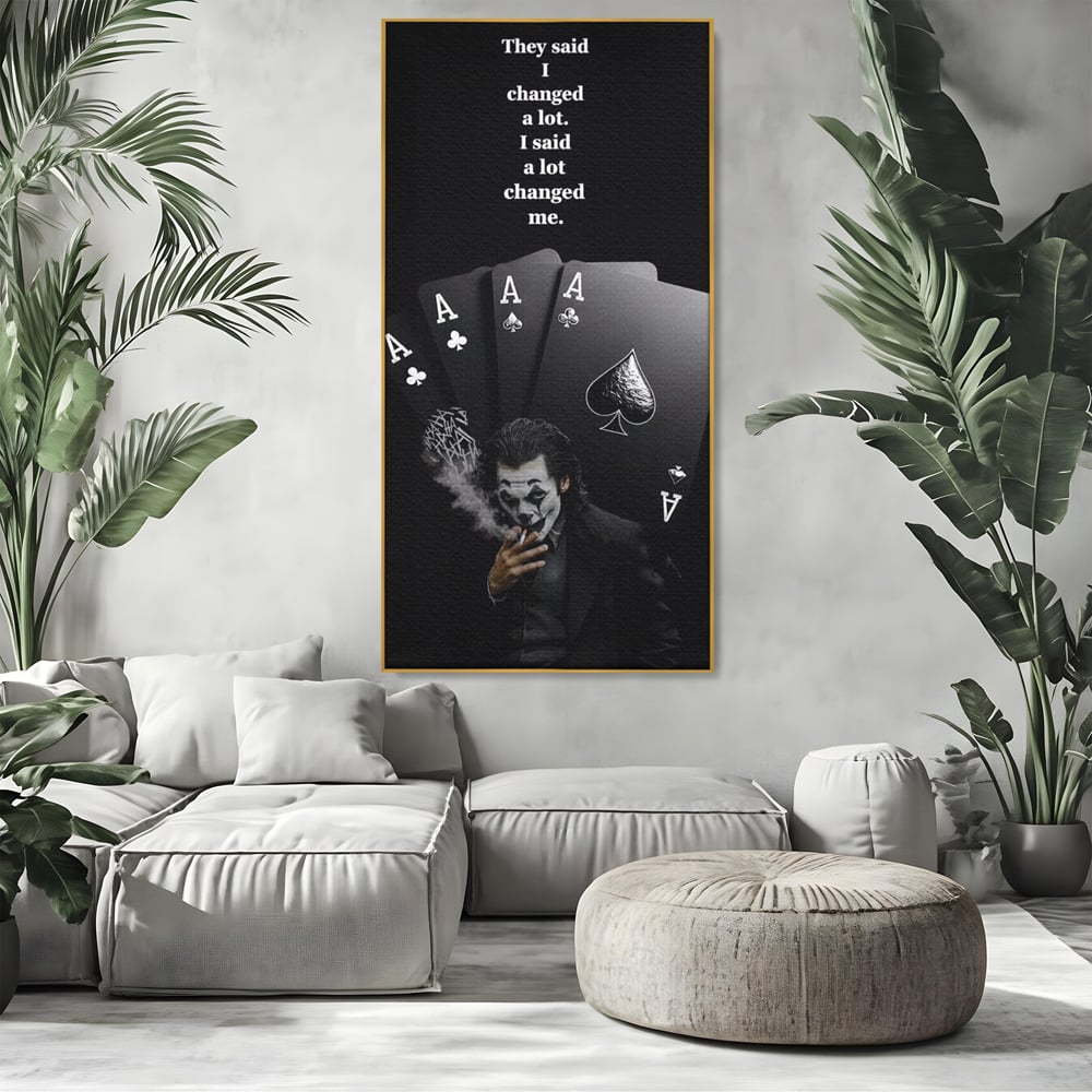 Tablou Canvas Premium, LuxCanva® Q1035, Cartile Destinului, Joc, Transformare, Carti, Poker, Joker, Noroc, Risc, Decizie, Birou, Dormitor