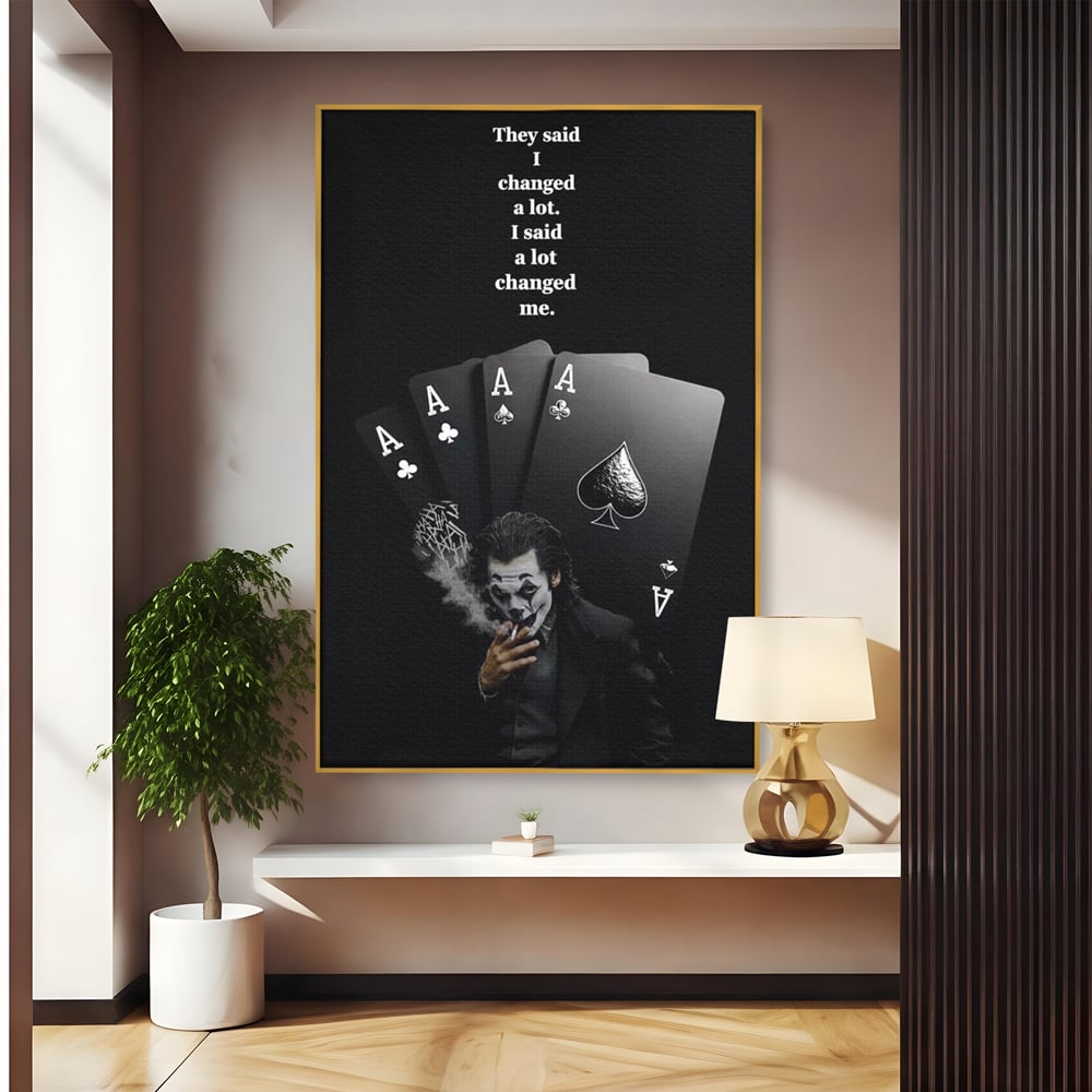 Tablou Canvas Premium, LuxCanva® Q1035, Cartile Destinului, Joc, Transformare, Carti, Poker, Joker, Noroc, Risc, Decizie, Birou, Dormitor