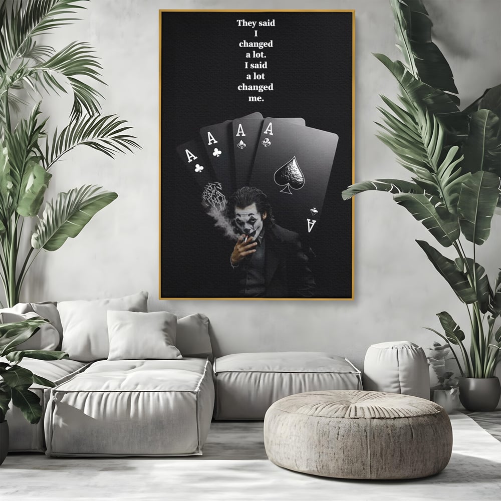 Tablou Canvas Premium, LuxCanva® Q1035, Cartile Destinului, Joc, Transformare, Carti, Poker, Joker, Noroc, Risc, Decizie, Birou, Dormitor