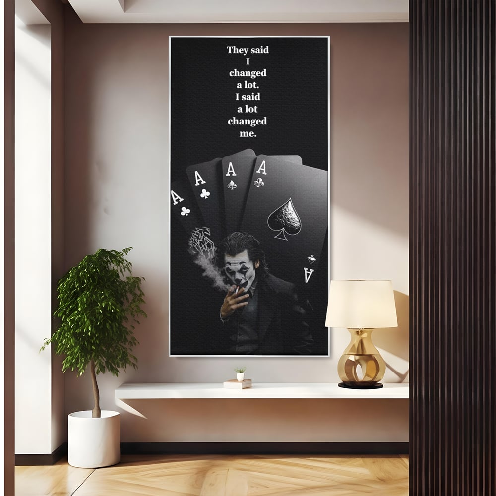 Tablou Canvas Premium, LuxCanva® Q1035, Cartile Destinului, Joc, Transformare, Carti, Poker, Joker, Noroc, Risc, Decizie, Birou, Dormitor