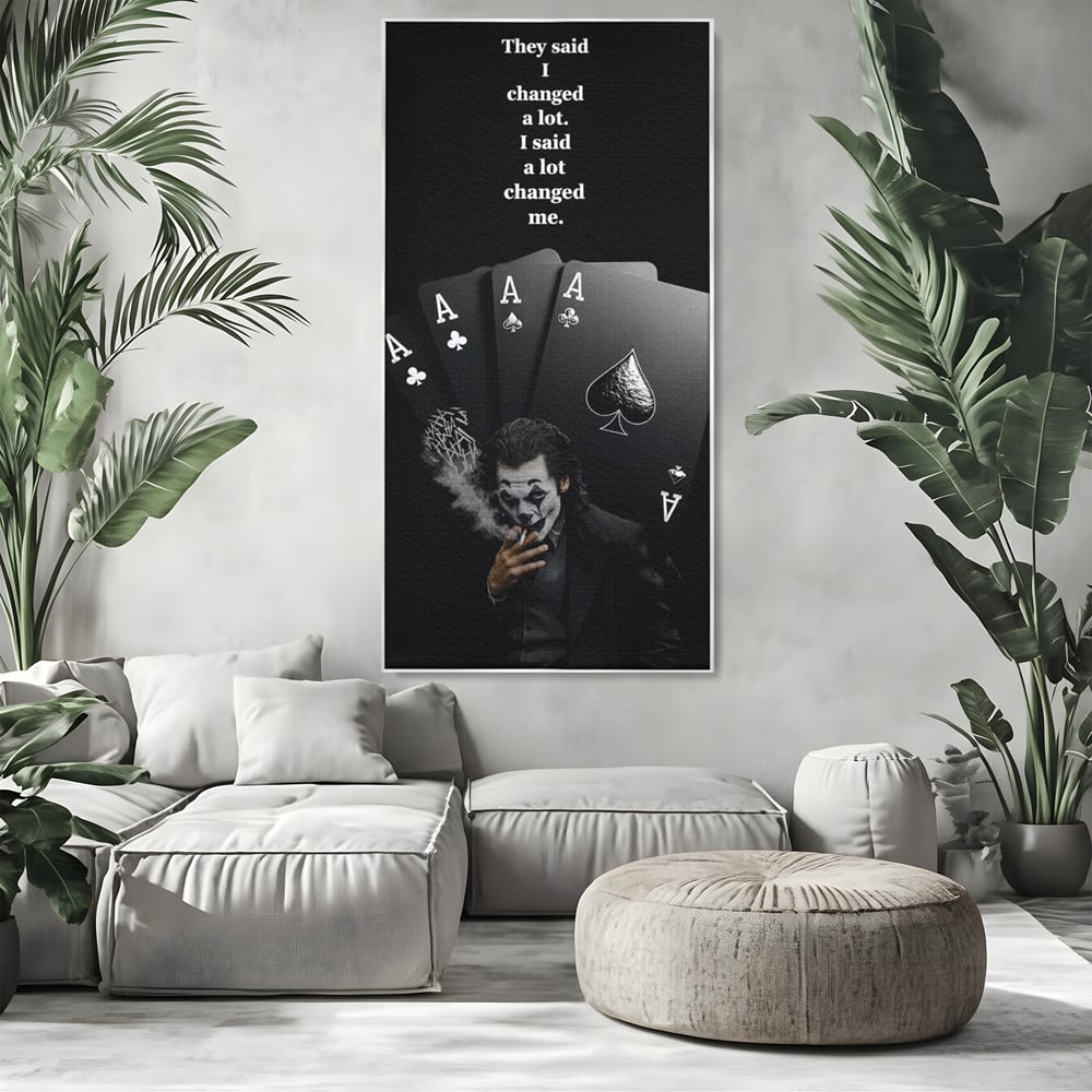 Tablou Canvas Premium, LuxCanva® Q1035, Cartile Destinului, Joc, Transformare, Carti, Poker, Joker, Noroc, Risc, Decizie, Birou, Dormitor