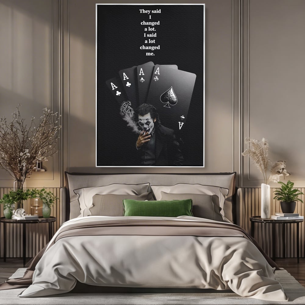 Tablou Canvas Premium, LuxCanva® Q1035, Cartile Destinului, Joc, Transformare, Carti, Poker, Joker, Noroc, Risc, Decizie, Birou, Dormitor