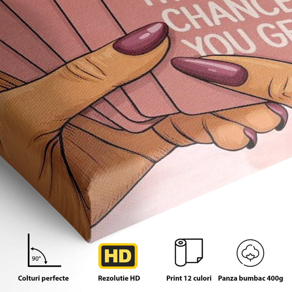 Tablou Canvas Premium, LuxCanva® Q1036, Totul sau Nimic, Risc, Poker, Noroc, Putere, Carti, Control, Motivatie, Strategie, Feminitate, Birou, Dormitor
