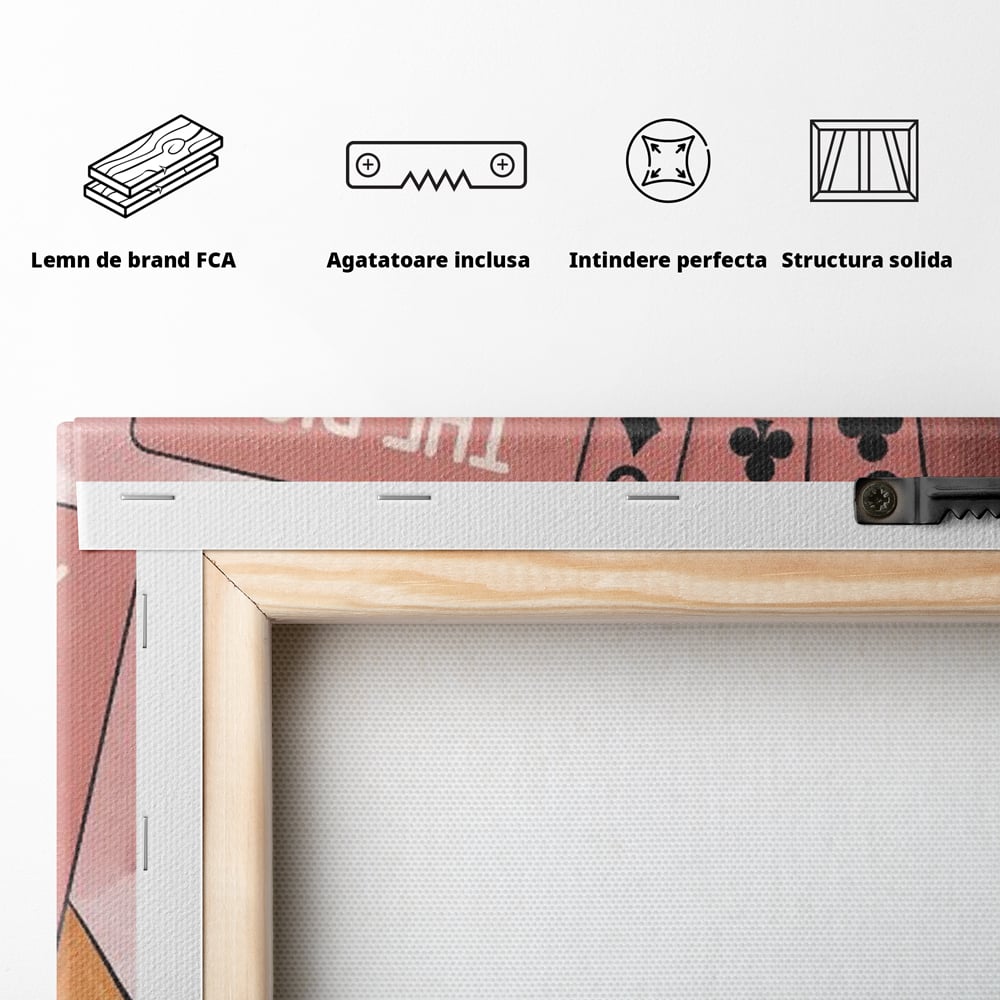 Tablou Canvas Premium, LuxCanva® Q1036, Totul sau Nimic, Risc, Poker, Noroc, Putere, Carti, Control, Motivatie, Strategie, Feminitate, Birou, Dormitor