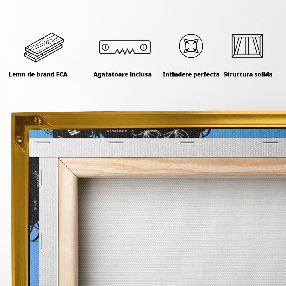 Tablou Canvas Premium, LuxCanva® Q1037, Identitate Inflorita,  Femeie, Fluture, Cuvinte, Mesaj, Motivational, Incredere, Armonie, Optimism, Birou, Dormitor