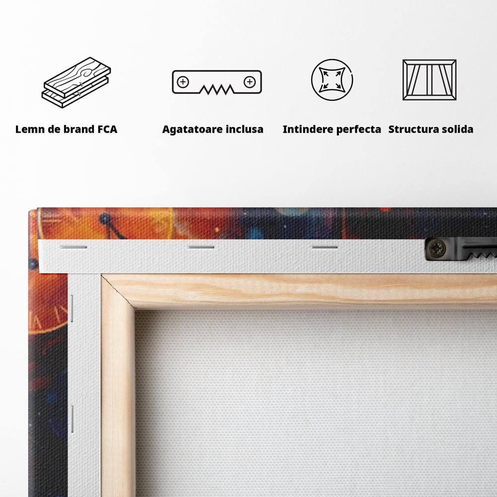 Tablou Canvas Premium, LuxCanva® Q1038, La Timpul Potrivit, Ceas, Timp, Meditatie, Drum, Ganduri, Viata, Claritate, Destin, Birou, Dormitor