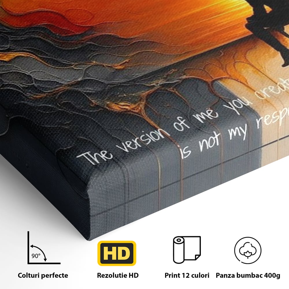 Tablou Canvas Premium, LuxCanva® Q1039, Apusul Adevarului, Soare, Meditatie, Abstract, Identitate, Reflectie, Claritate, Echilibru, Birou, Dormitor