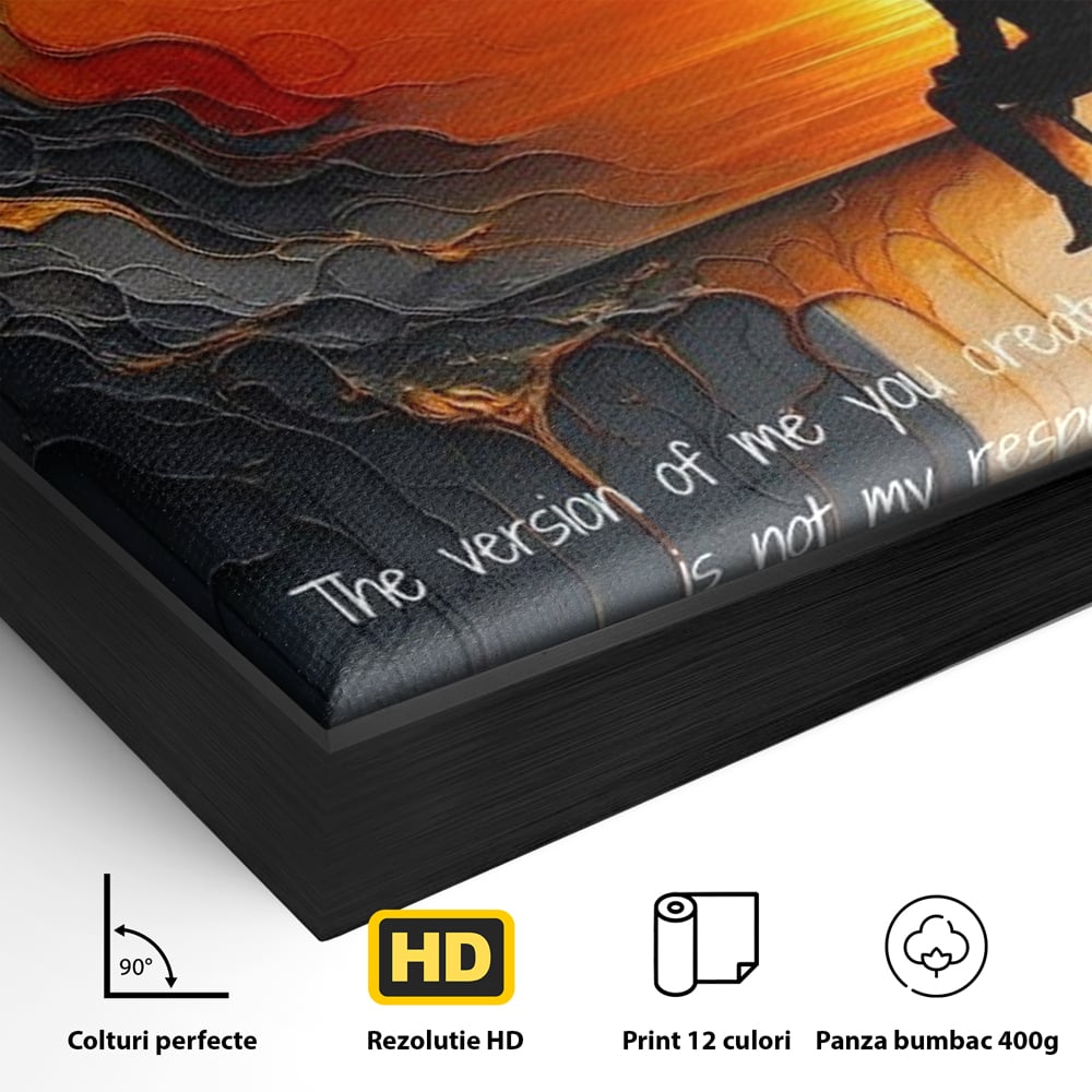 Tablou Canvas Premium, LuxCanva® Q1039, Apusul Adevarului, Soare, Meditatie, Abstract, Identitate, Reflectie, Claritate, Echilibru, Birou, Dormitor