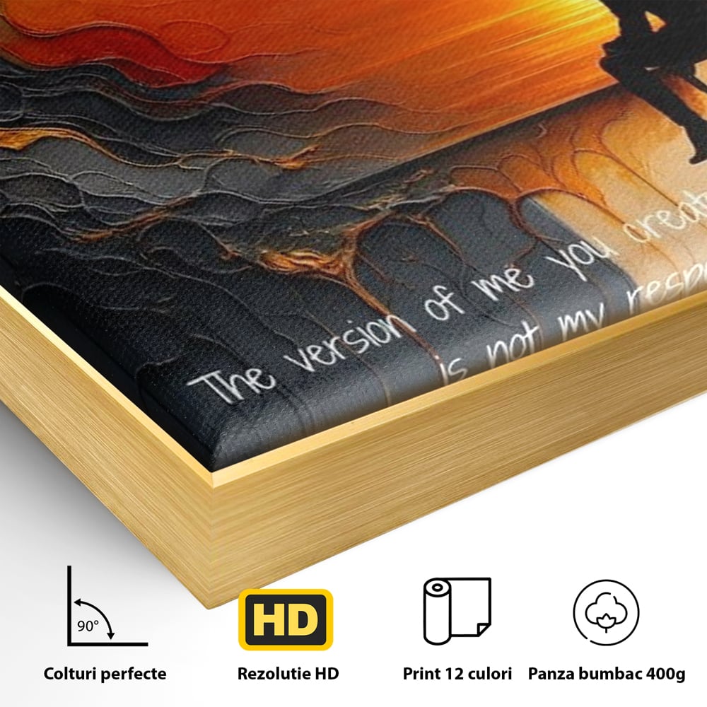 Tablou Canvas Premium, LuxCanva® Q1039, Apusul Adevarului, Soare, Meditatie, Abstract, Identitate, Reflectie, Claritate, Echilibru, Birou, Dormitor
