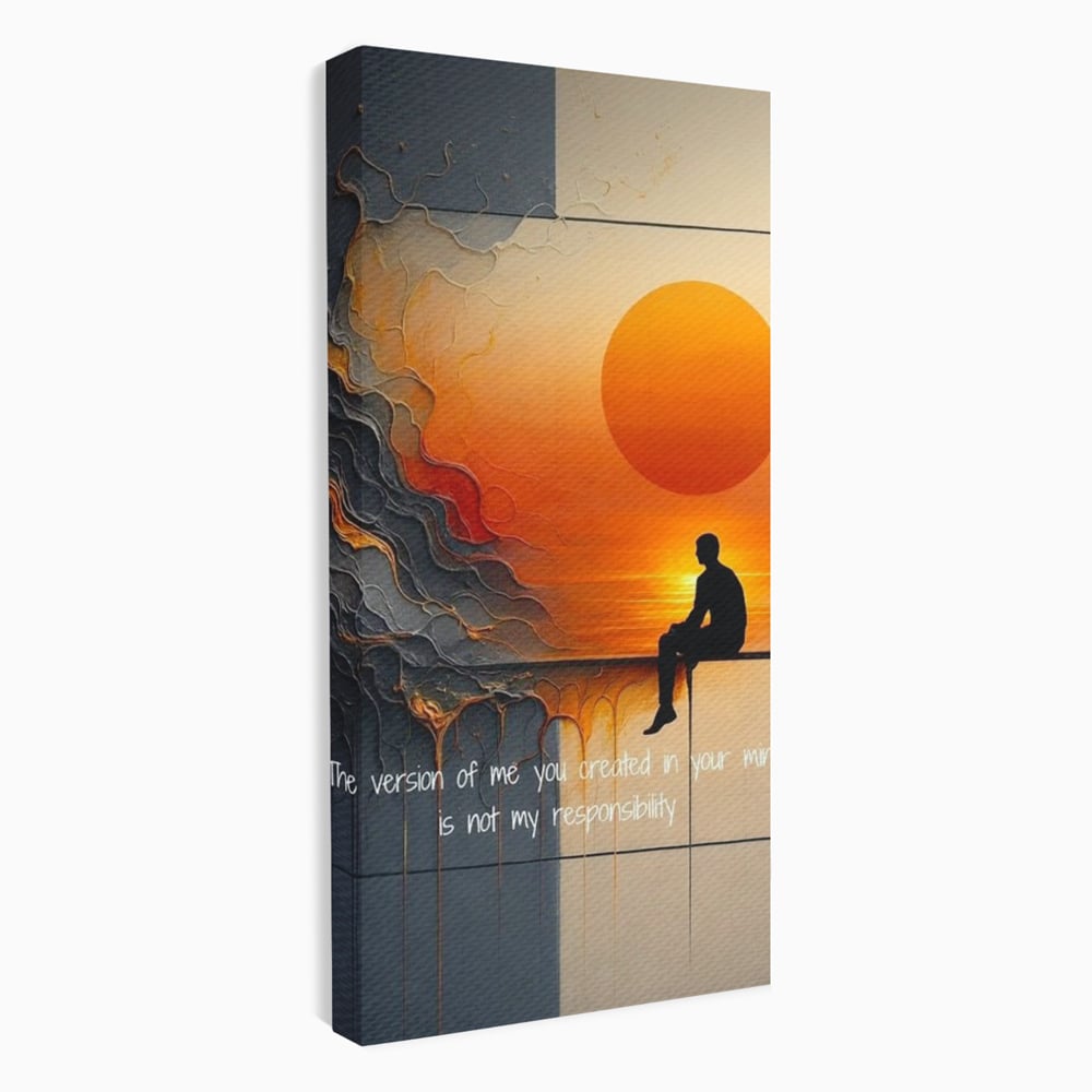 Tablou Canvas Premium, LuxCanva® Q1039, Apusul Adevarului, Soare, Meditatie, Abstract, Identitate, Reflectie, Claritate, Echilibru, Birou, Dormitor