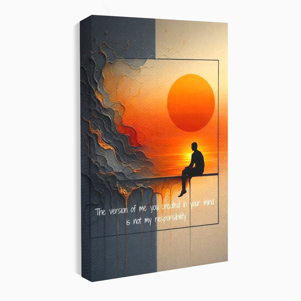 Tablou Canvas Premium, LuxCanva® Q1039, Apusul Adevarului, Soare, Meditatie, Abstract, Identitate, Reflectie, Claritate, Echilibru, Birou, Dormitor