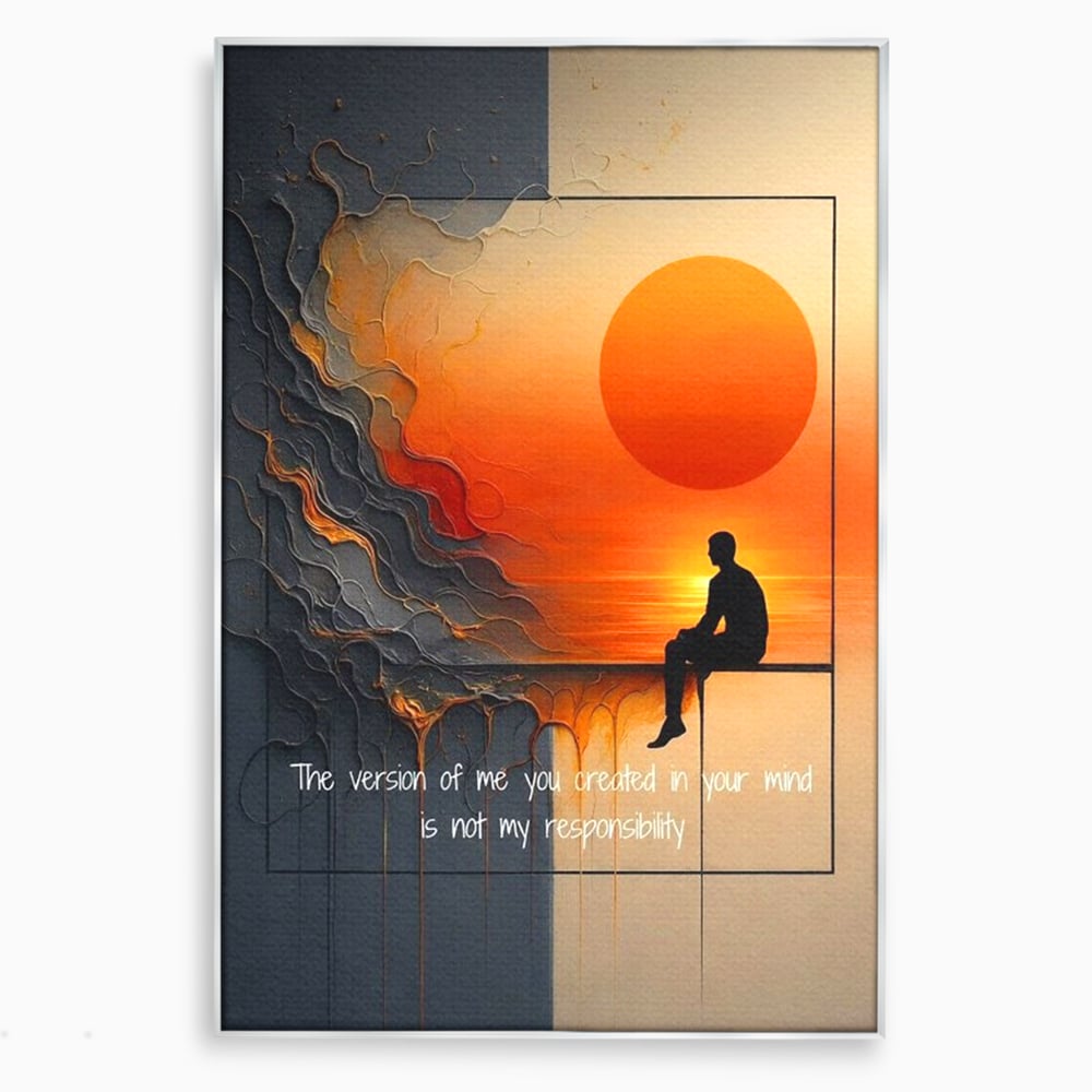 Tablou Canvas Premium, LuxCanva® Q1039, Apusul Adevarului, Soare, Meditatie, Abstract, Identitate, Reflectie, Claritate, Echilibru, Birou, Dormitor