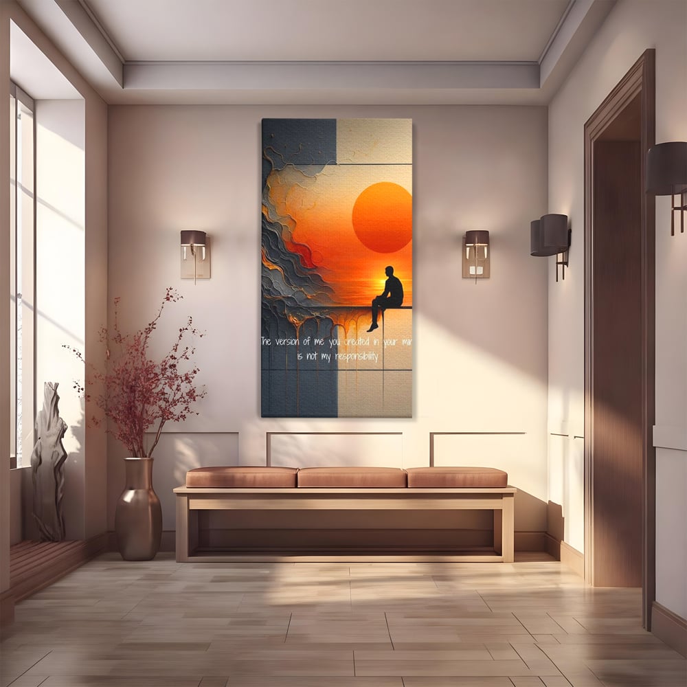 Tablou Canvas Premium, LuxCanva® Q1039, Apusul Adevarului, Soare, Meditatie, Abstract, Identitate, Reflectie, Claritate, Echilibru, Birou, Dormitor